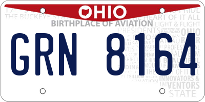 OH license plate GRN8164
