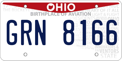 OH license plate GRN8166
