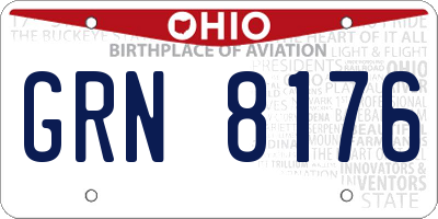 OH license plate GRN8176