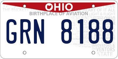 OH license plate GRN8188