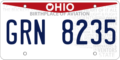 OH license plate GRN8235