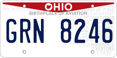 OH license plate GRN8246