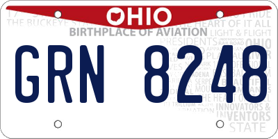OH license plate GRN8248
