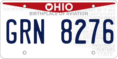 OH license plate GRN8276