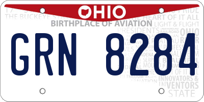 OH license plate GRN8284