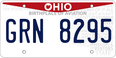 OH license plate GRN8295