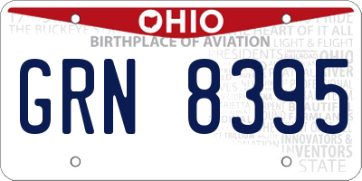 OH license plate GRN8395
