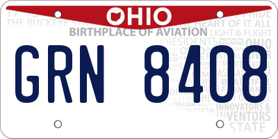 OH license plate GRN8408