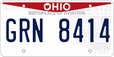 OH license plate GRN8414