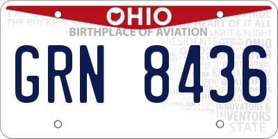 OH license plate GRN8436