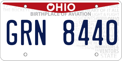 OH license plate GRN8440