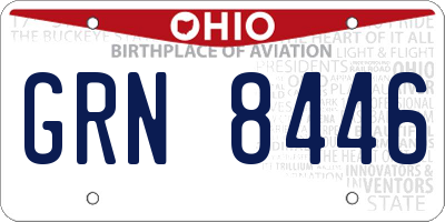 OH license plate GRN8446