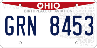 OH license plate GRN8453