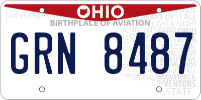 OH license plate GRN8487