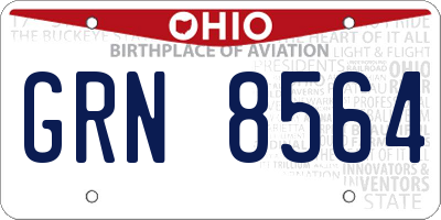 OH license plate GRN8564