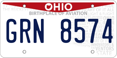 OH license plate GRN8574