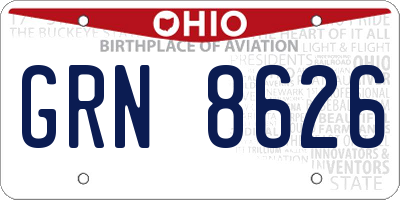 OH license plate GRN8626