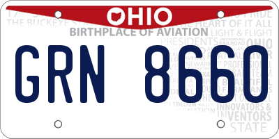 OH license plate GRN8660