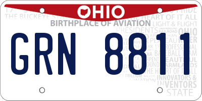 OH license plate GRN8811