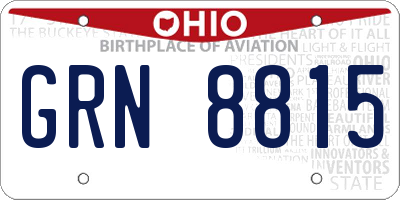 OH license plate GRN8815