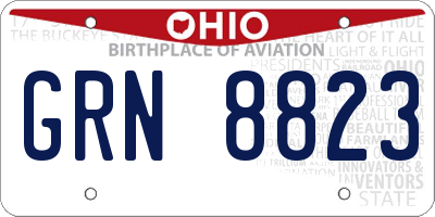 OH license plate GRN8823