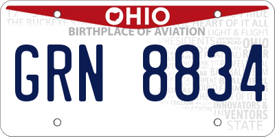 OH license plate GRN8834