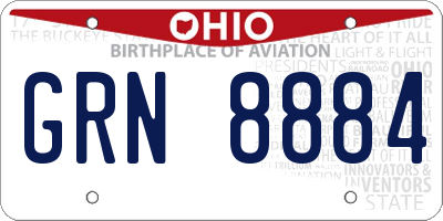 OH license plate GRN8884