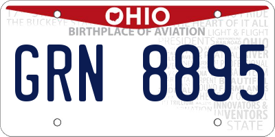 OH license plate GRN8895