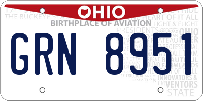 OH license plate GRN8951