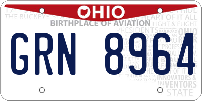 OH license plate GRN8964