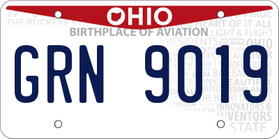 OH license plate GRN9019