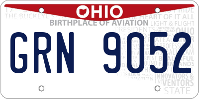 OH license plate GRN9052
