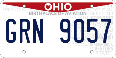 OH license plate GRN9057