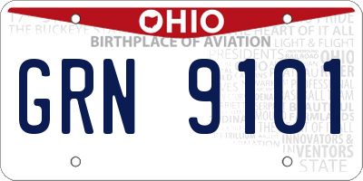 OH license plate GRN9101