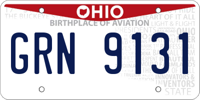 OH license plate GRN9131