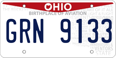 OH license plate GRN9133