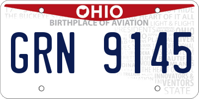 OH license plate GRN9145