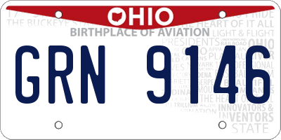 OH license plate GRN9146