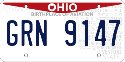 OH license plate GRN9147