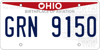 OH license plate GRN9150
