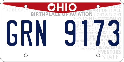 OH license plate GRN9173