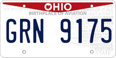 OH license plate GRN9175
