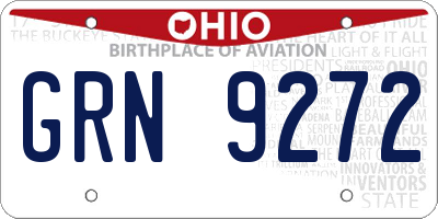 OH license plate GRN9272