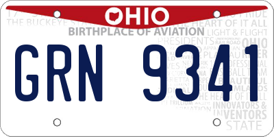 OH license plate GRN9341