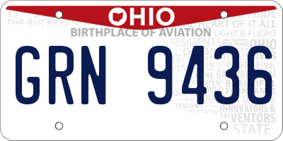 OH license plate GRN9436