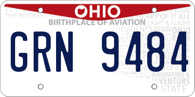 OH license plate GRN9484