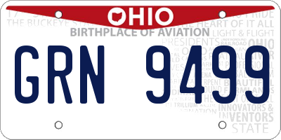 OH license plate GRN9499