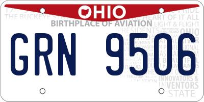 OH license plate GRN9506