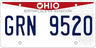OH license plate GRN9520
