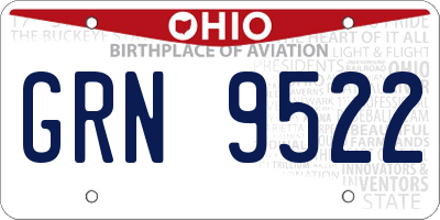 OH license plate GRN9522